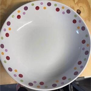 Pampered Chef Simple Additions Polka Dot round bowl - 11 inches